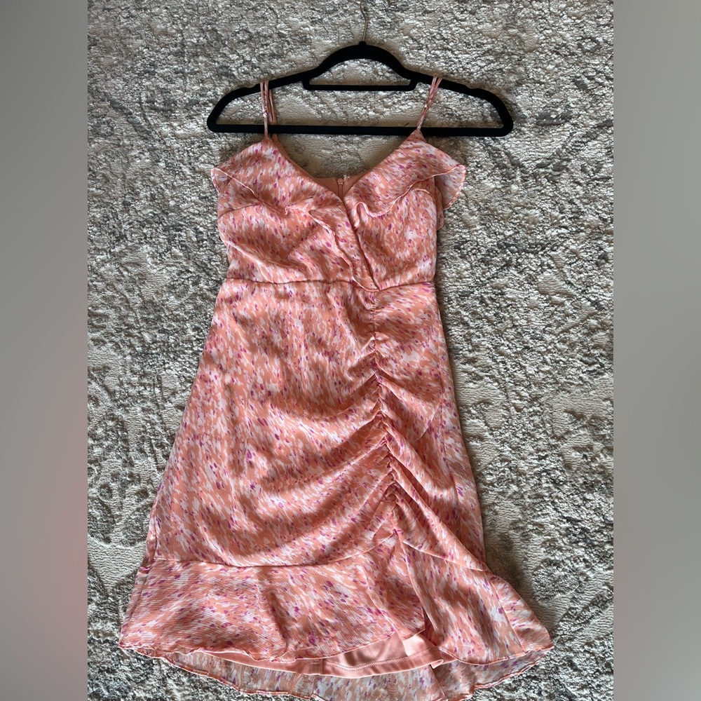 Pink, orange, and white ruffle sun dress